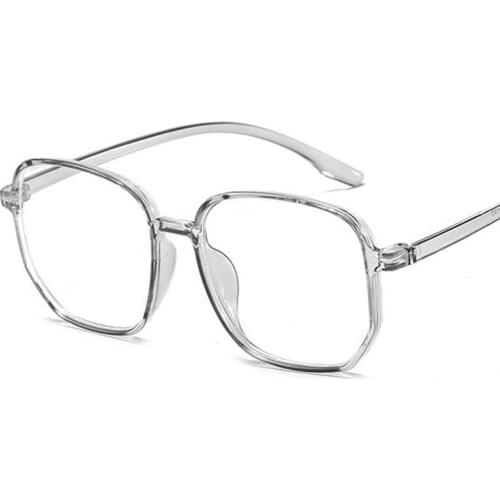 YCCRI 2020 Fashion Polygon Transparent Oversized Female Flat Mirror Square Optical Anti-blue Light Glasses Unisex Trend Glasses