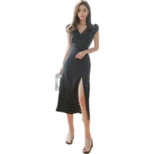Summer 2020 women clothes one-piece dress korean black maxi long Sexy club Party Dresses for women clohthing