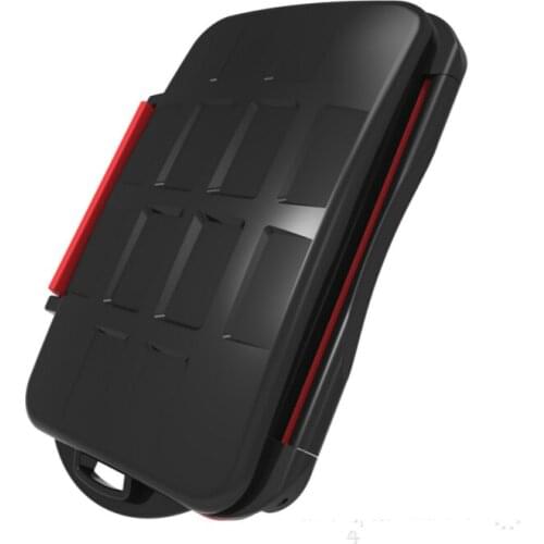 2018 Memory Card hard Case Holder for 4 CF 8 SD Card SDXC MSPD XD 12 TF T-Flash Storage Box black Protector Case