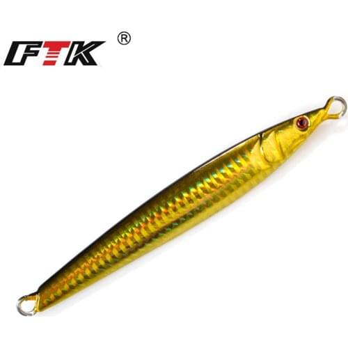 FTK 1pc Laser LURE Luminous 100g 120g 150g 200g 250g 300g Metal Cast Jig Shore Casting Jigging Lead Fish Sea Bass Fishing Lure