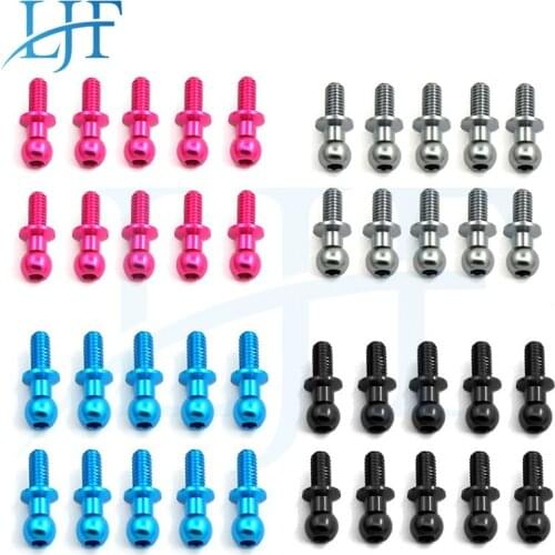 LJF 10pcs of M3 teeth running flat universal head tie ball damper ball head for 1/10 RC car tamiya TT-01 TT01 TT-02 L316