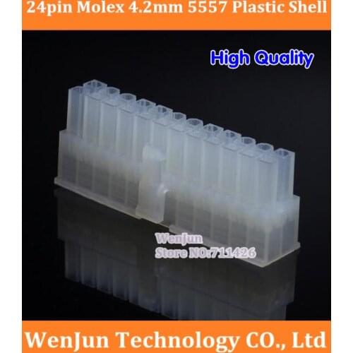 100PCS 24P 24pin Molex 4.2mm Spacing 5557 GPU 24 pin PCI-E Male Connector Plastic shell White ,PCB Car Video Card power plug