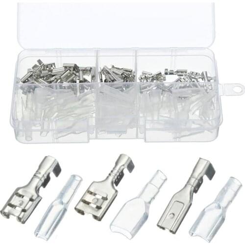 2.8mm 4.8mm 6.3mm Female Spade Connectors Insulating Sleeve Crimp Terminals Kit