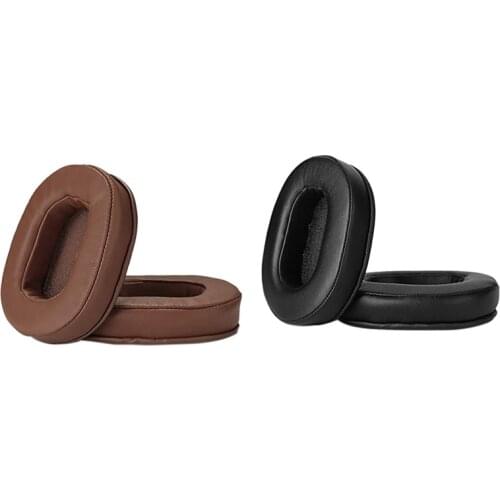 2pair Ear Cushions Memory Foam Earpads Cover Ear Pads for ATH M50X Fits Audio Technica M40X M30X M20 Brown & Black