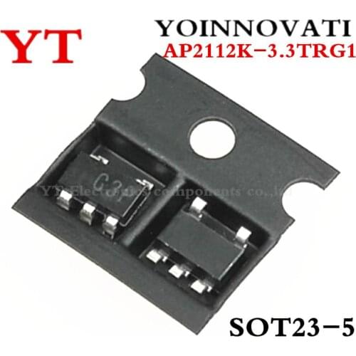 20PCS/lot AP2112K-3.3TRG1 IC REG LDO 3.3V 0.6A SOT25 2112 AP2112