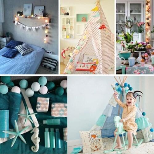 3M 20 LED Cotton Ball Glowing Christmas Lights for Party Decorations In The Dark USB Charge Supply String Light Bulb Decorations