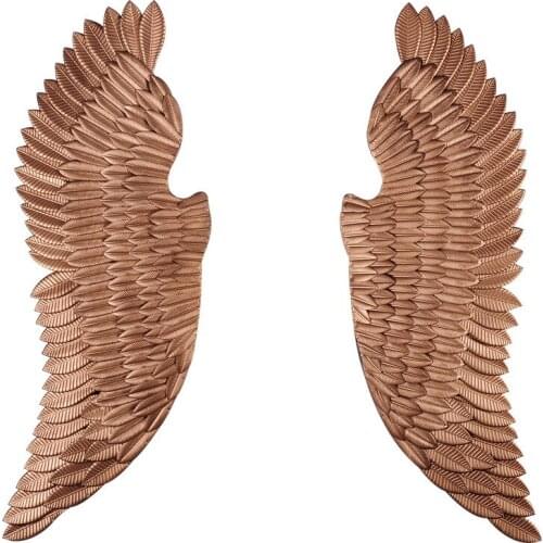 Large Ancient Iron Wall decoration angel wings with LED Creative Retro wings Bar Cafe Wall decor. iron Home decor accessories
