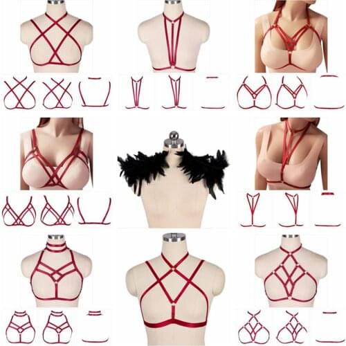 Bondage Body Harness Bdsm Sexy Lingerie Goth Punk Crop Tops Cage Lingerie Harness Belt Bra Festival Rave Wear for Women Garter