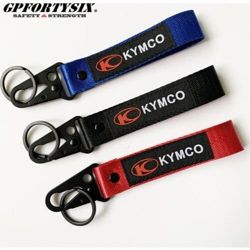 KYMCO Motorcycle Keychain Nylon Fabric Stitching Lanyard Zinc Alloy Moto GP Keychain Car Keyring Motorcycle Fans Souvenir Gift