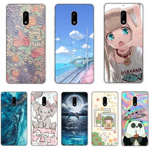 For Nokia 6 2018 Case 5.5 inch Soft Bumper Silicone tpu cartoon Case For Nokia 6 back Cover Phone Case