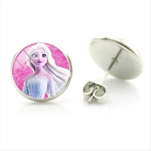 Disney Aisha Personality Fashion Style Earrings Fashion Exquisite Earrings Party Daily Jewelry Glass Cabochon Earrings Souvenirs