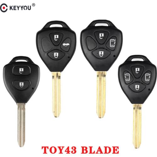 KEYYOU 10X 2/3/4 BT Remote Car Key Case Shell for Toyota Yaris Prado Tarago Camry Corolla RAV4 REIZ Crown Avalon Venza 2007-2012