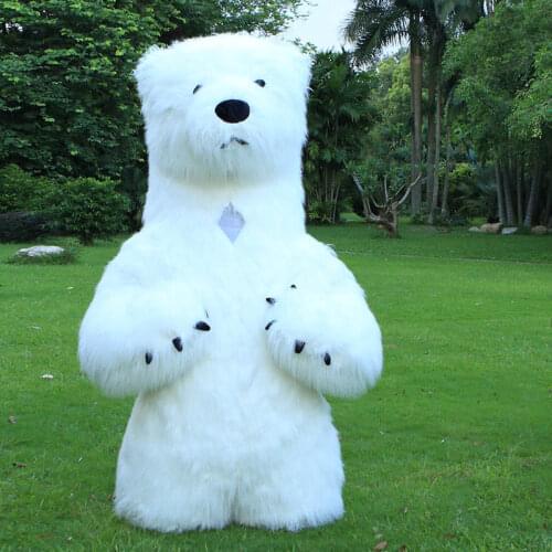 Halloween Costume Inflatable White Polar Bear Mascot Costume Suits Cosplay Party Game Dress Advertising 2.6M Onesies For Adults