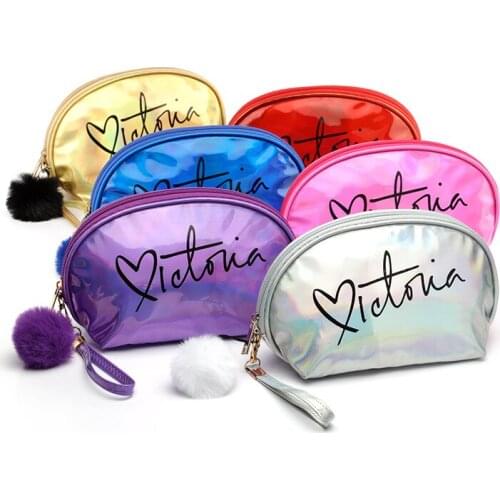 Multifunction Purse Makeup Laser Cosmetic Bag Toiletry Case Pouch Travel Portable Bag Tassel Solid Color Makeup Bag
