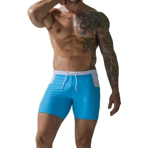 Men Swimwear Swimsuits Swim Trunks Sexy Summer Board Beach Boxer Shorts Surfing Solid Basic Sports Bathing Suit with Pockets