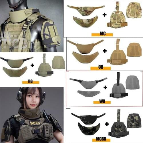 MenS And WomenS Tactical Vest Universal Protective Equipment Set (Neck Protection + Shoulder Protection) Is Compatible With JP
