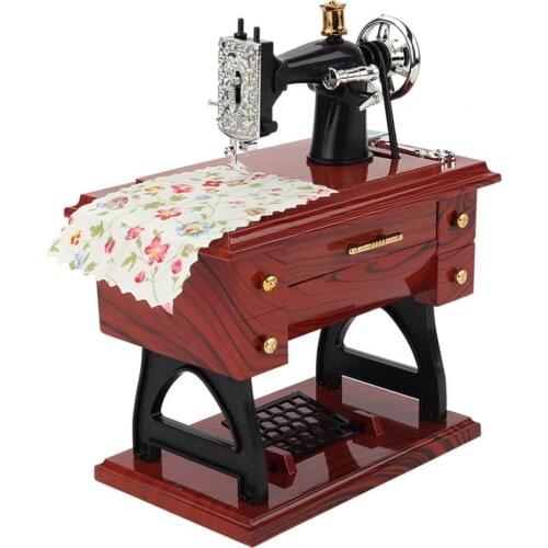 Music Box Retro Mechanical ABS Sewing Machine Music Box for Gift