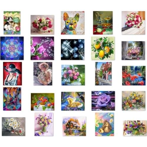 Landscape Garden Street View cross stitch kit people 18ct 14ct UNprinting11ct count print canvas stitches embroidery DIY