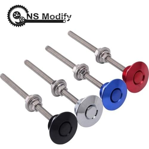 NS Modify 32mm Universal Long Rod 100mm JDM Style Push Button Billet Hood Lock Clip Kit Black/Silver/Red/Blue Car Parts