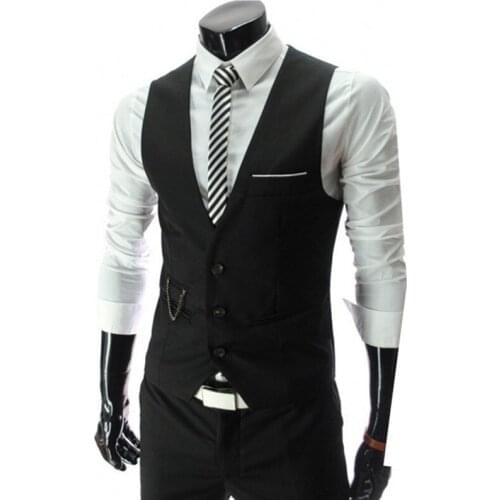 2021 New Fashion Mens Casual Slim Wedding Banquet Gentleman Style Suit Vest Waistcoat