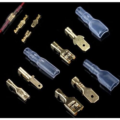 150/60/30PCS 2.8/4.8/6.3mm Female Male Spade Crimp Terminals Connector Car Speaker Electrical Wire Connectors Set