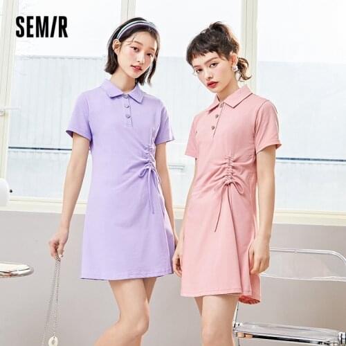 SEMIR Polo-Coloar Dress Women Summer Slim Dress 2021 New Short Little Black Fashion Sexy Black Young WomenS Clothing