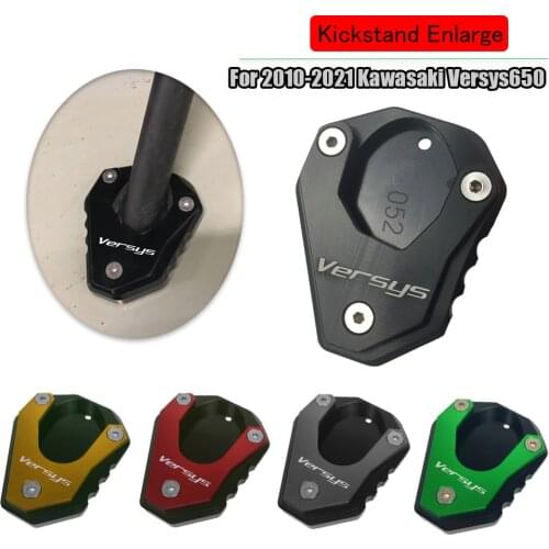 For Kawasaki Versys650 Versys 650 2010-2021 CNC Kickstand Foot Side Stand Extension Pad Support Plate Enlarge 2021 2020 2019