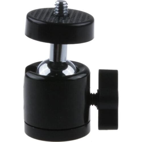 Swivel Mini Ball Head 1/4" Screw Mount for Camera DSLR Tripod Stand Black
