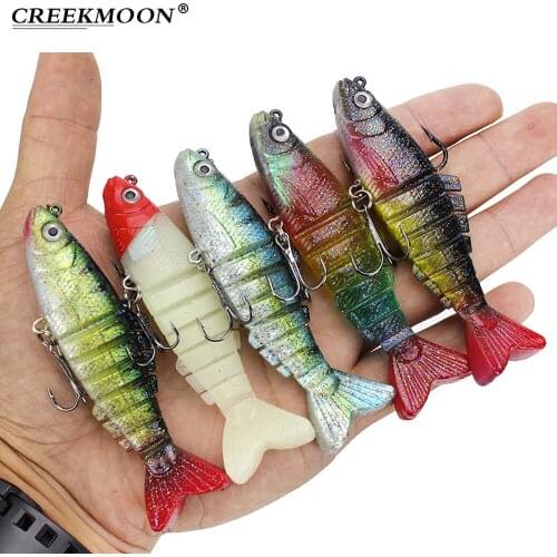 Lead Head Fishing Lure Multi Jointed Soft Lead Bait Lifelike Fish 8 Sections Baits Wobblers Sinking Swimbait 9cm/18g Crankbait