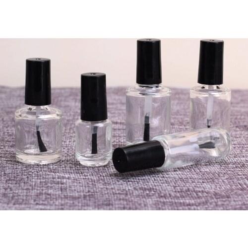 100pcs 5ML10ML15M transparent glass nail polish empty bottle glass brush bottle nail polish glue small empty bottle packaging