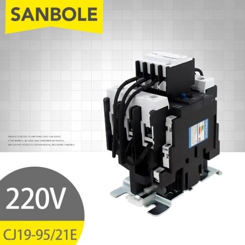 Transfer Switch Capacitor Contactor DIN Rail Mounting Screw CJ19-95/21E Silver Contact AC220V 380V CDC9-95A