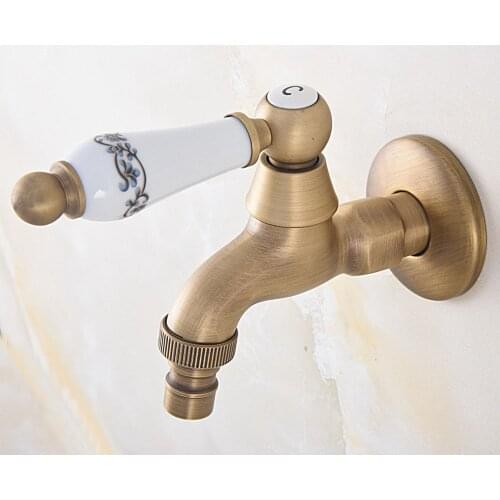 Antique Brass Single Ceramic Handle Bathroom Washing Machine Faucet /Garden Water Tap / Laundry Sink Water Taps mav320