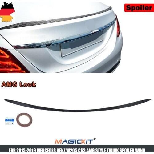 MagicKit AMG Rear Trunk Boot Spoiler Lip Carbon Fiber Look For Mercedes C Class W205 15