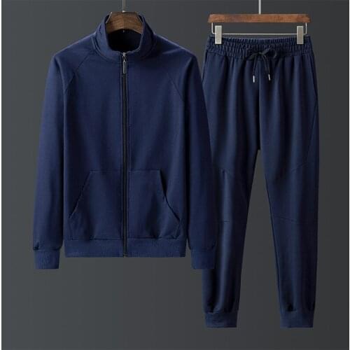 Spring Autumn men sets Solid Casual tracksuit men brand sweatshirts jogging sports suit fashion jacket+sweatpants men
