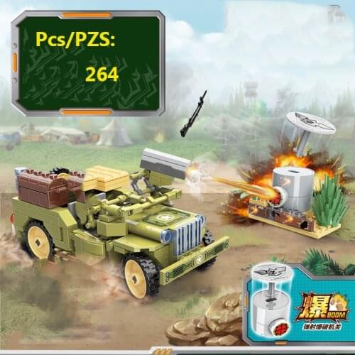 Military Series WW2 army mini off-road vehicle SWAT soldier DIY Scene accessories Building Blocks Bricks Toys Gifts