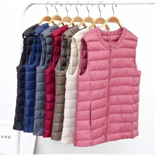 SEDUTMO Winter Plus Size 4XL Vest Duck Down Women Jackets Thin Short Waistcoat Autumn Oversize Casual Ultra Light Parkas ED1353
