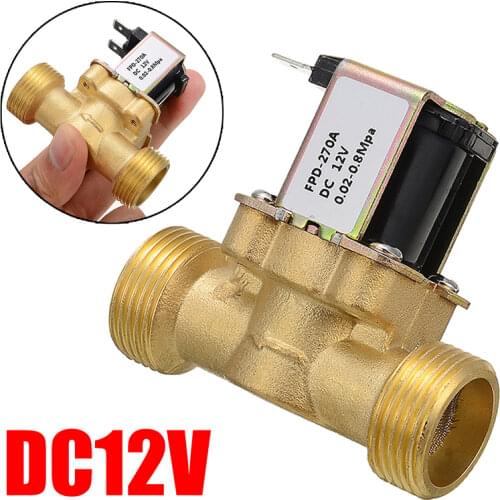 1Pcs G3/4 Thread BarassSolenoid Valve Electric Water Valve Normally Closed DC 12V Water Valve Brass For Hardware Tool Part