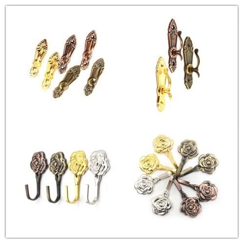 2PCS Antique Single Double Hanger Wall Hook for Clothes Zinc Alloy Door Vintage Coat Hooks Hat Bag Towel Hanger Bathroom Hook