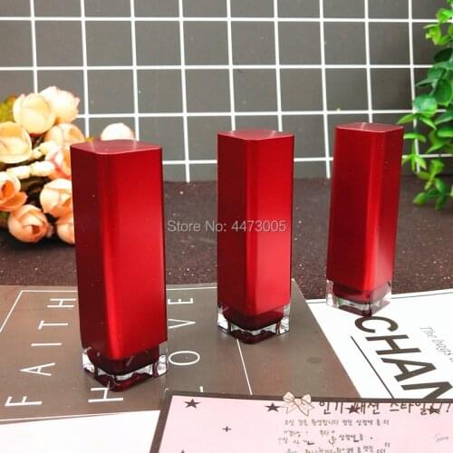 20/30/50pcs 12.1mm Empty Cosmetic Square Matt Red Dull Polish Lipstick Tube Makeup Mouth Rouge Container Lip Balm Pipe Shell
