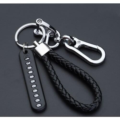 New Anti-Lost Car Keychain Phone Number Card Keyring Phone Number Plate Lock Key Ring Auto Vehicle Key Chain Car Accessories