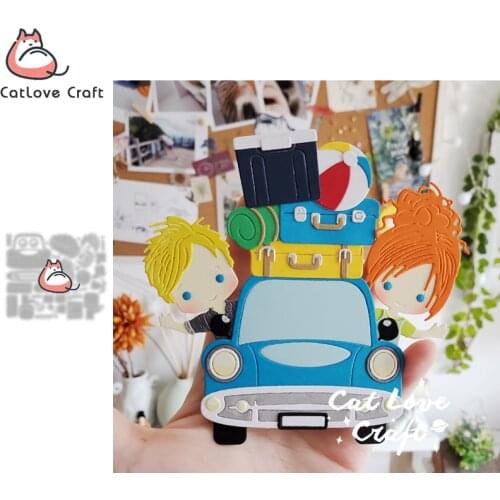 Catlove Car Travel Metal Cutting Dies Scrapbooking Mold Knife Stencil Die Cuts Card Making DIY Craft Embossing New Dies For 2021