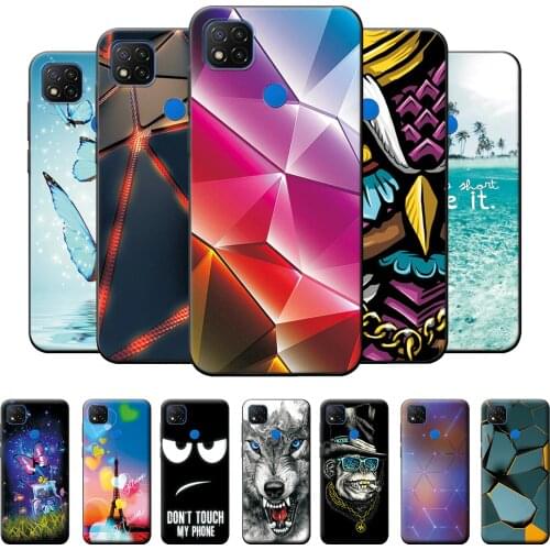 Case for xiaomi redmi 9C NFC Cases Covers soft Silicone Black Phone Back Cover for Xiomi Red mi 9C Redmi 9C fashion Shell hoesje