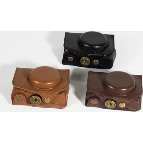 PU Leather Camera Bag Case Cover For Canon G7XM3 G7X3 G7XIII G7X Mark III With Shoulder Strap