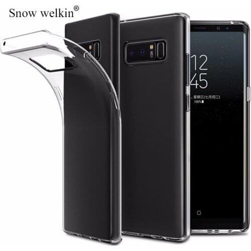 Snow Welkin Transparent Clear Silicone Soft Ultra Thin TPU Phone Back Cover Case For Samsung Galaxy Note 2 3 4 5 8 Bag