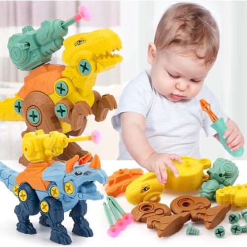 Childrens Dinosaur Construction Boy Toy Set Educational Designer Montessori Model Disassembly Assembly Puzzle Toys for Kid
