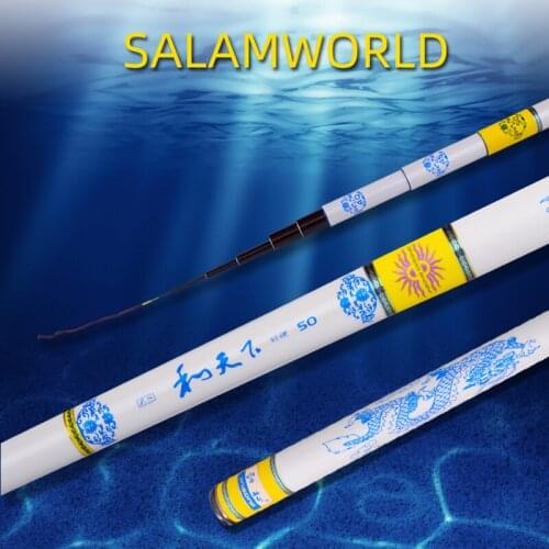 Jinsong Salamworld Tele Pole Fast Carbon Telescopic Fishing Rods 5.0m6.0m7.0m River Stream Rod for Carp Light Weight