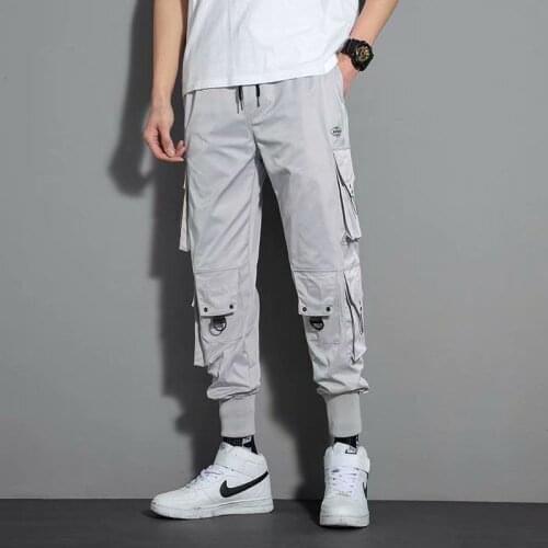 Trendy Brand Overalls Spring And Summer Thin Multi Pocket Hip Hop Leggings Mens Korean Versatile Fashion Harem Streetwear Pants