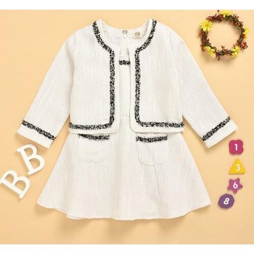 Clothing Sets Summer Girls Elegant Casual Linens Long-Sleeve Coat+Sleeveless Pocket Waistcoat Style Dress Two Piece Suit