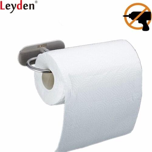 Leyden Brushed Stainless Steel Toilet Paper Holder Wall Mounted Tissue Holder Roll Paper Holder Bathroom Accessories Set