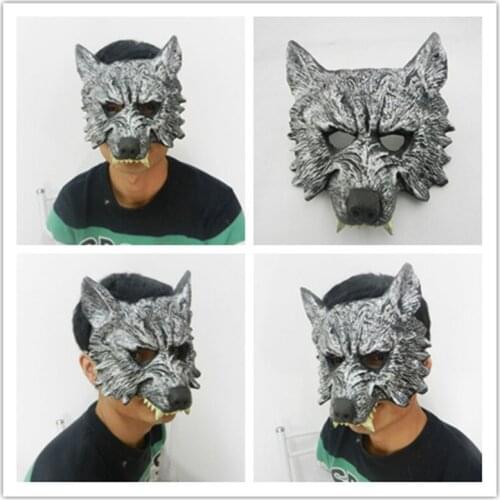 Halloween Masquerade Party Mask Costume Wolves Ball Bar Decoration for Party Costume Cosplay Props Silver PU Terrorist Wolf Mask